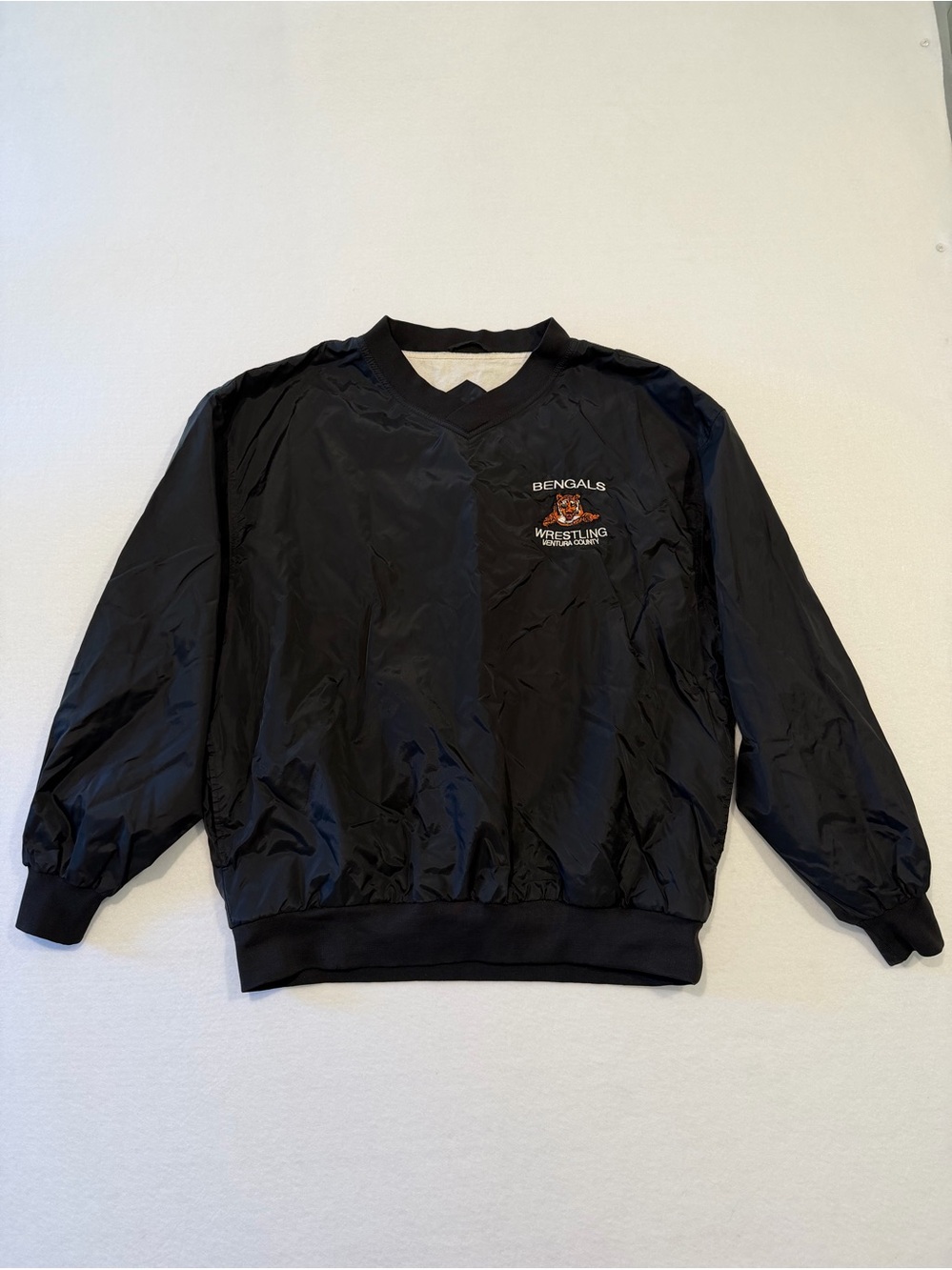 C Port Men’s Vintage Bengals Wrestling Ventura County Windbreaker Large Black